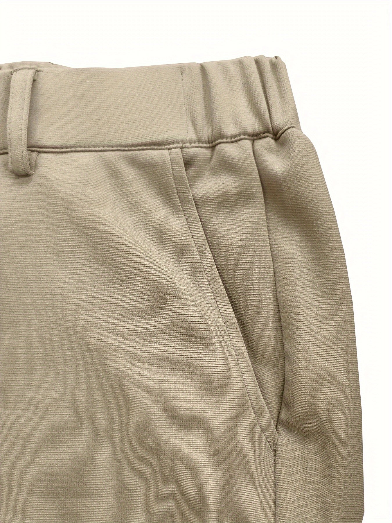 Men's Skinny Fit Polyester Knit Pants with Zipper Detail for All Seasons