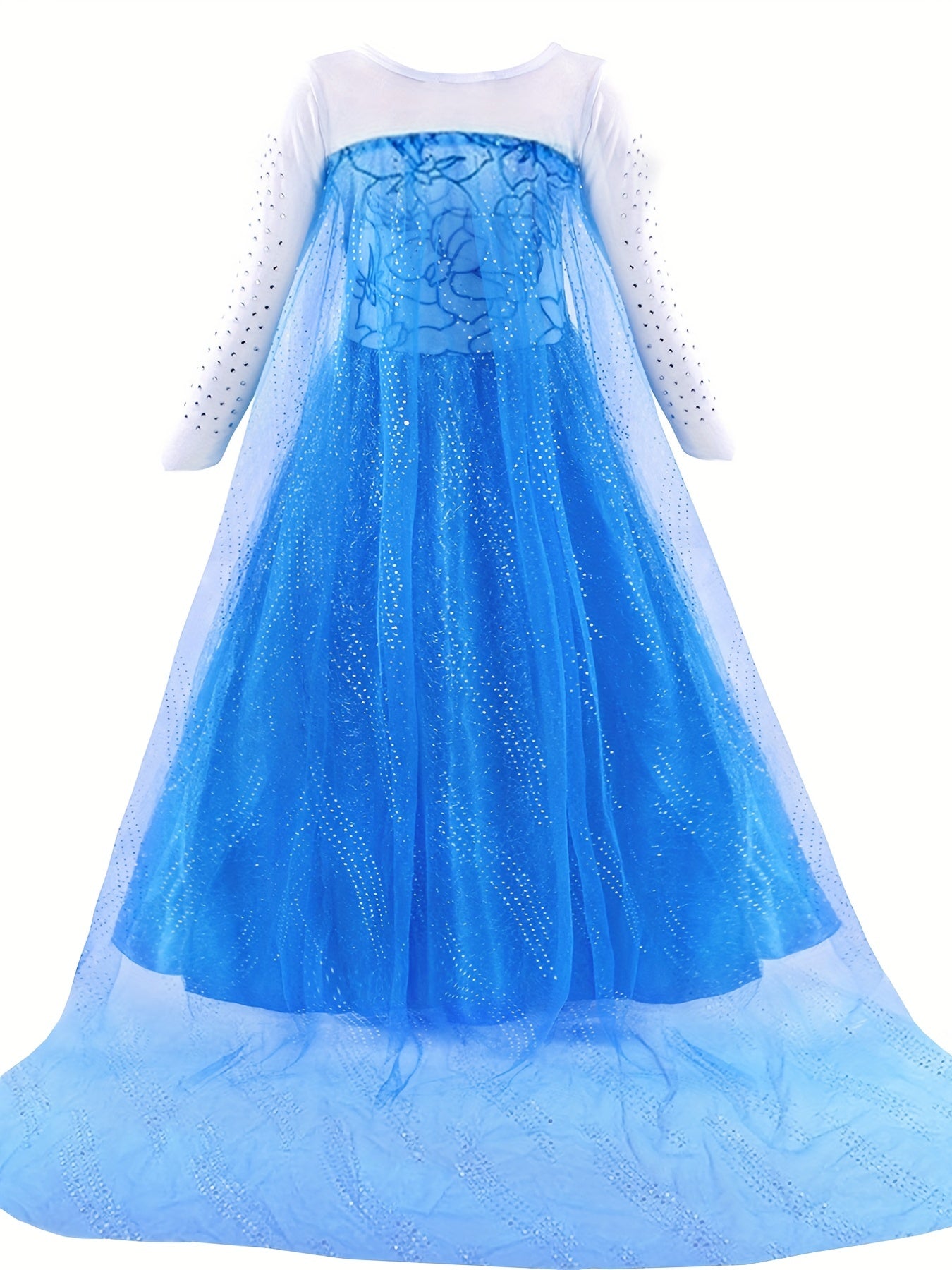 Girls Elsa Queen Costume with Accessories for Cosplay and Birthday Parties
