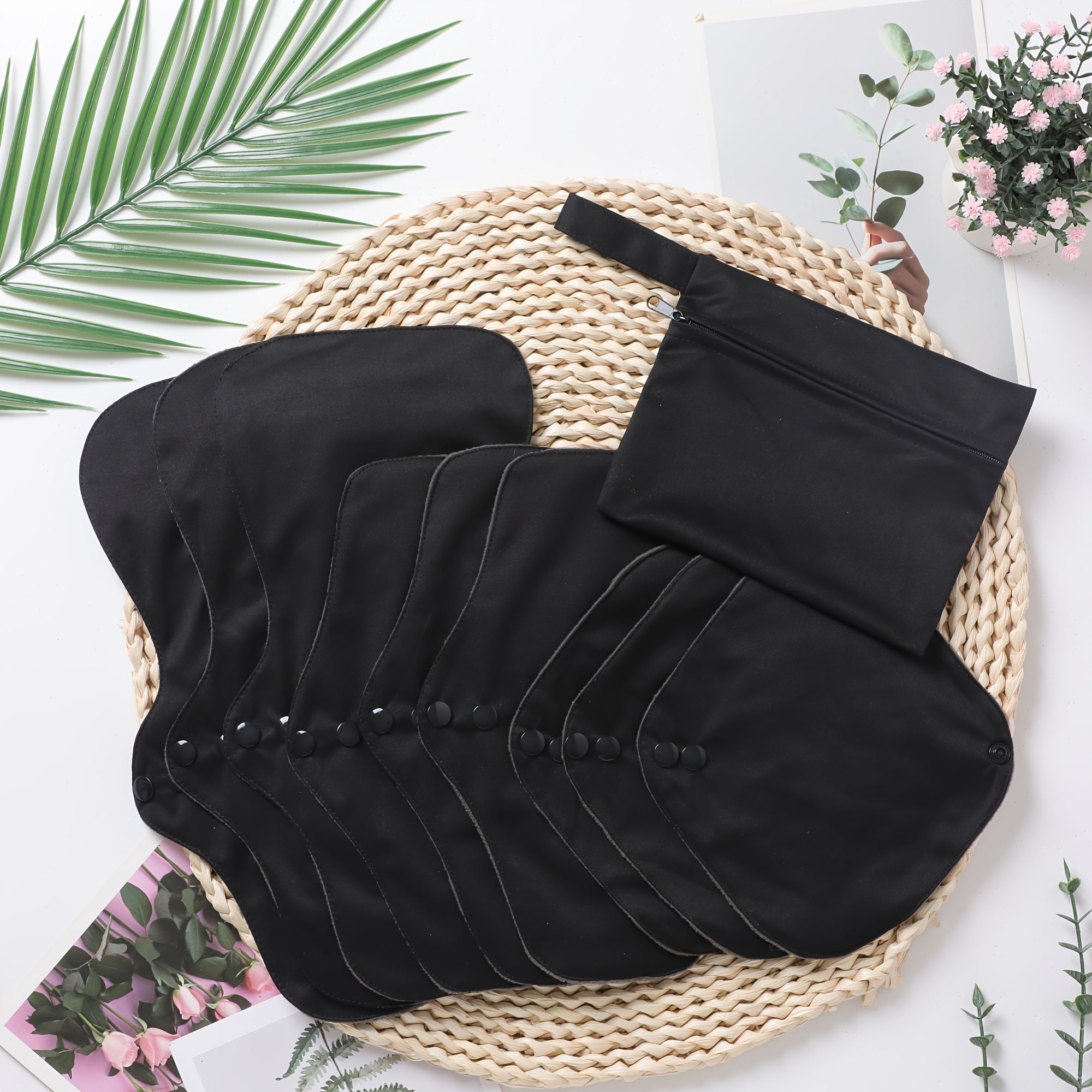 Reusable Menstrual Pads Bamboo Cloth Set for Heavy Flow Overnight Washable Liners