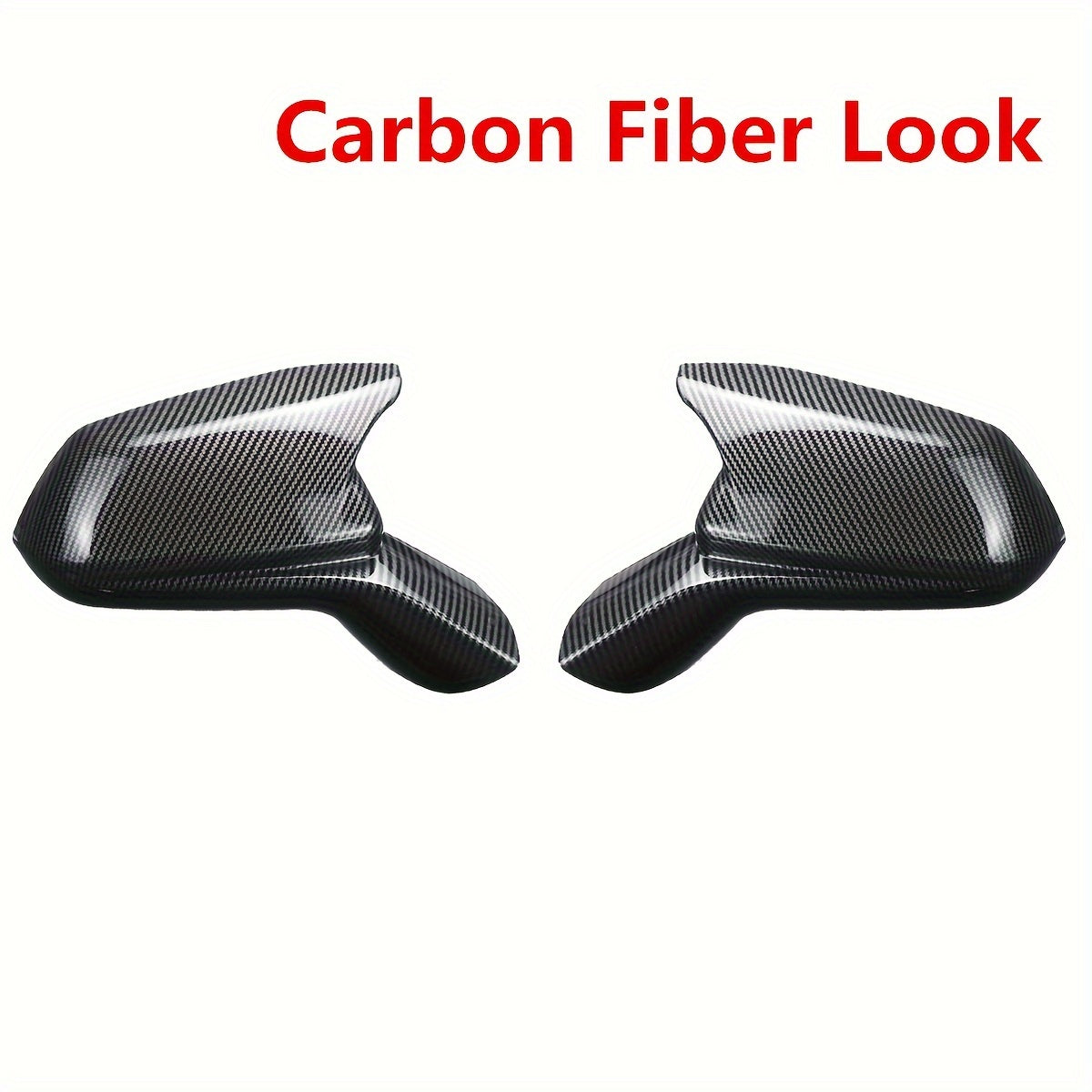 Fundas para espejos laterales de coche deportivo, acabado en negro brillante de fibra de carbono, protección UV