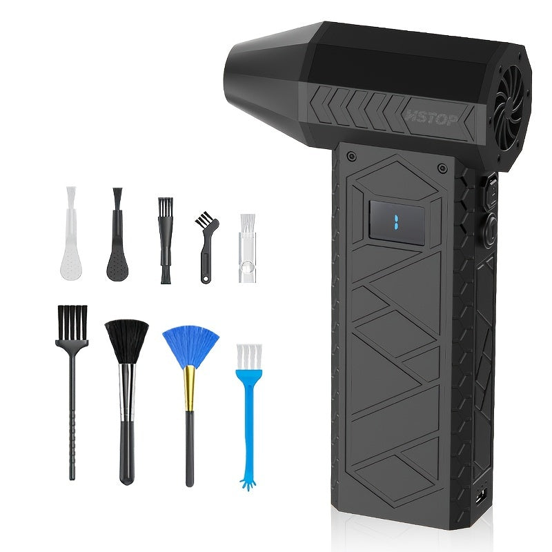 USB rechargeable handheld blower with digital display for camping outdoor use