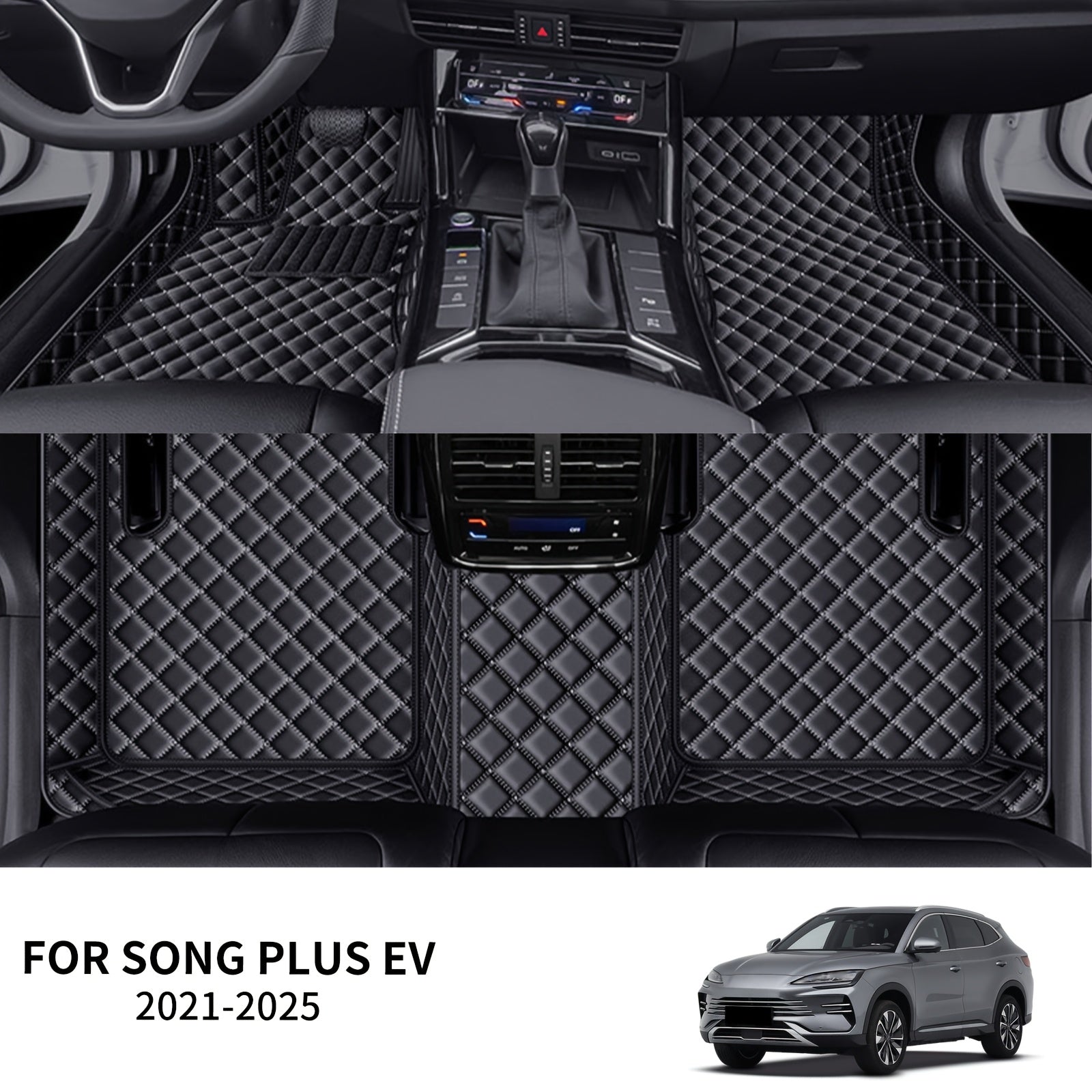 Custom Fit Faux Leather Car Floor Mats All-Weather Protection for Sedan