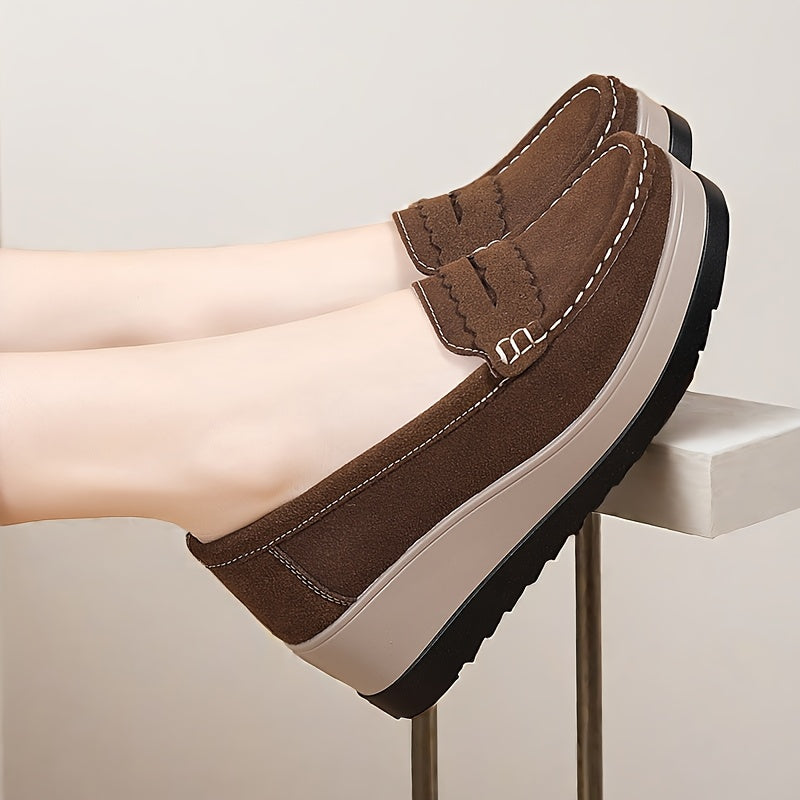 Women's Slip-On Loafers Black Synthetic Cushioned All-Season Casual Shoes