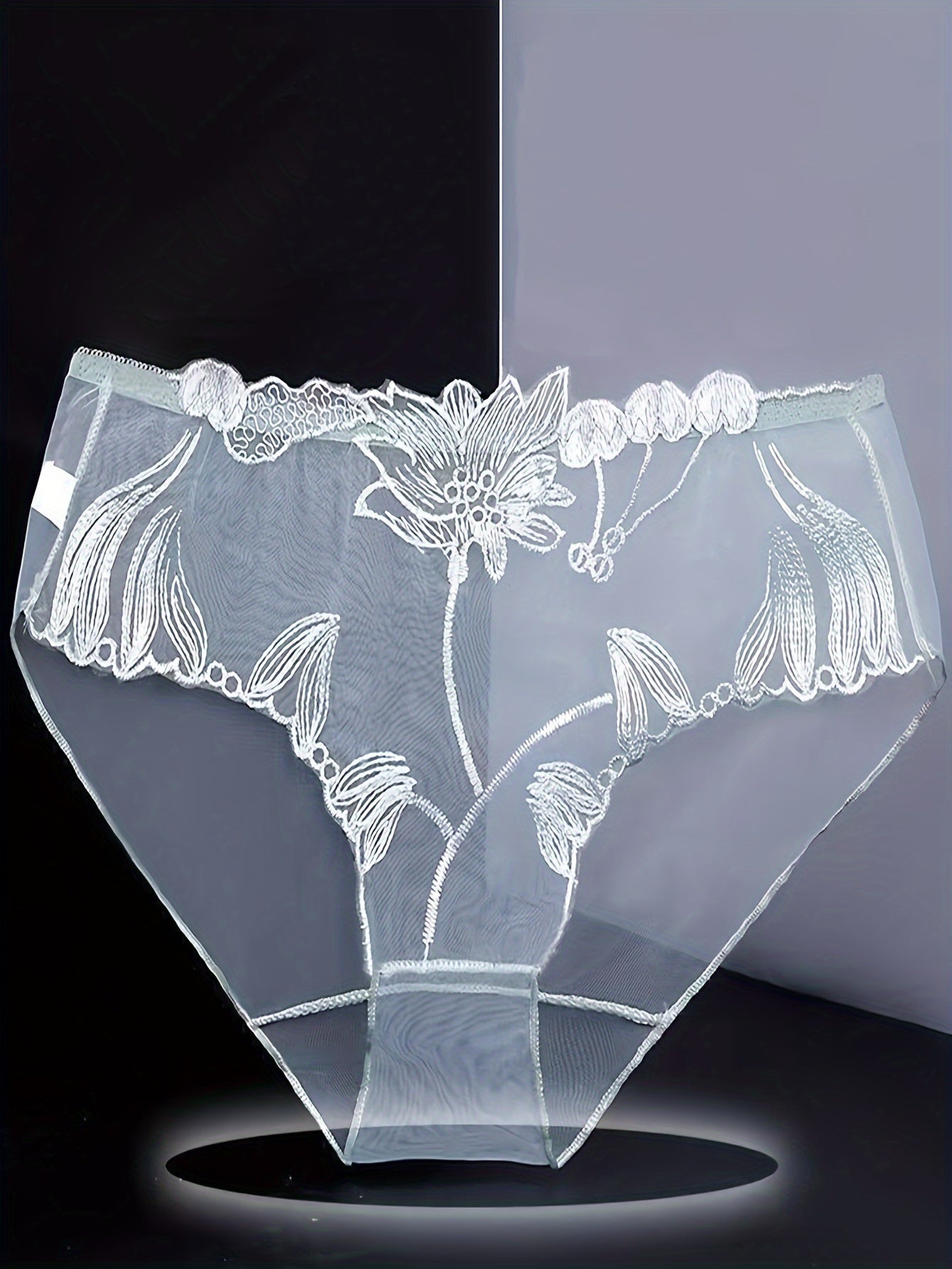 Set of 4 Women's Embroidered Low-Rise Lace Briefs Sexy Lingerie Underwear