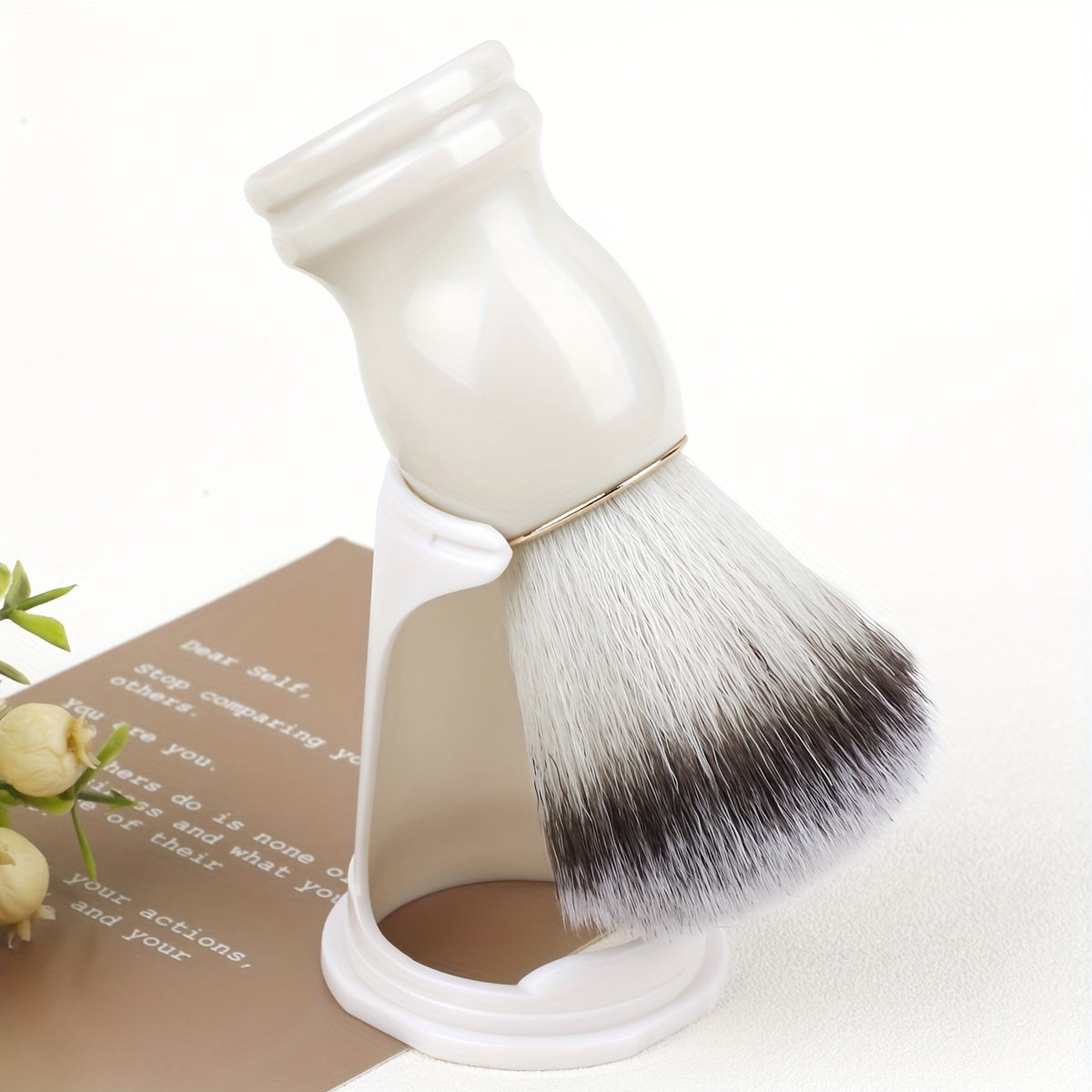 Cepillo de afeitar para hombres, brocha de maquillaje, herramienta de limpieza facial con espuma