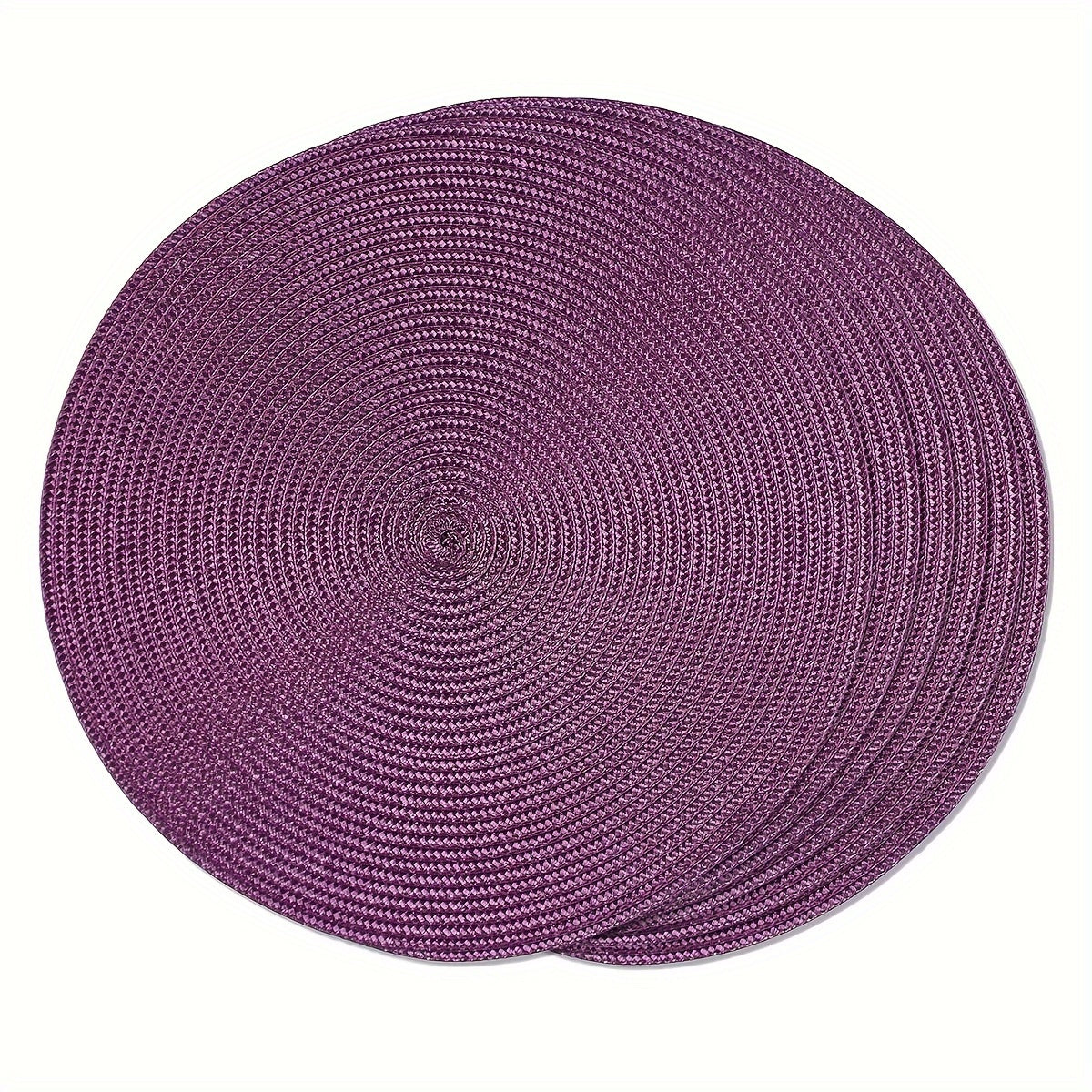 6 круглых плетеных ПП подставок диаметром 38,1 см, washable, нескользящие, изолированные, идеальны для украшения стола дома или на праздничных вечеринках.