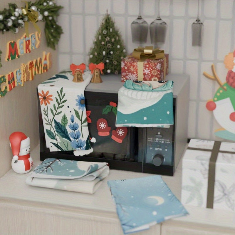 Set of 4 Snowflake Deer Wall Decals 18x66 cm Winter Holiday Decor