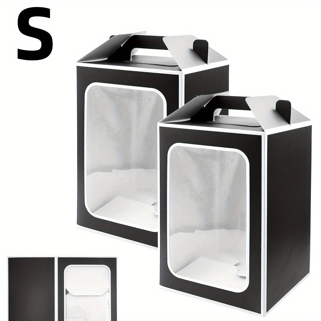 2 Cake Boxes with Clear Windows for Baked Goods Pastries and Party Favors