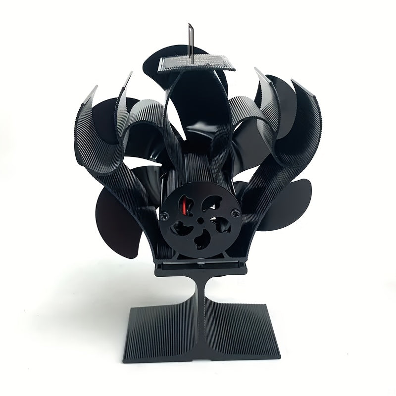 Anodized Aluminum Firewood Stove Fan 6 Blades Heat Distribution Silent Portable