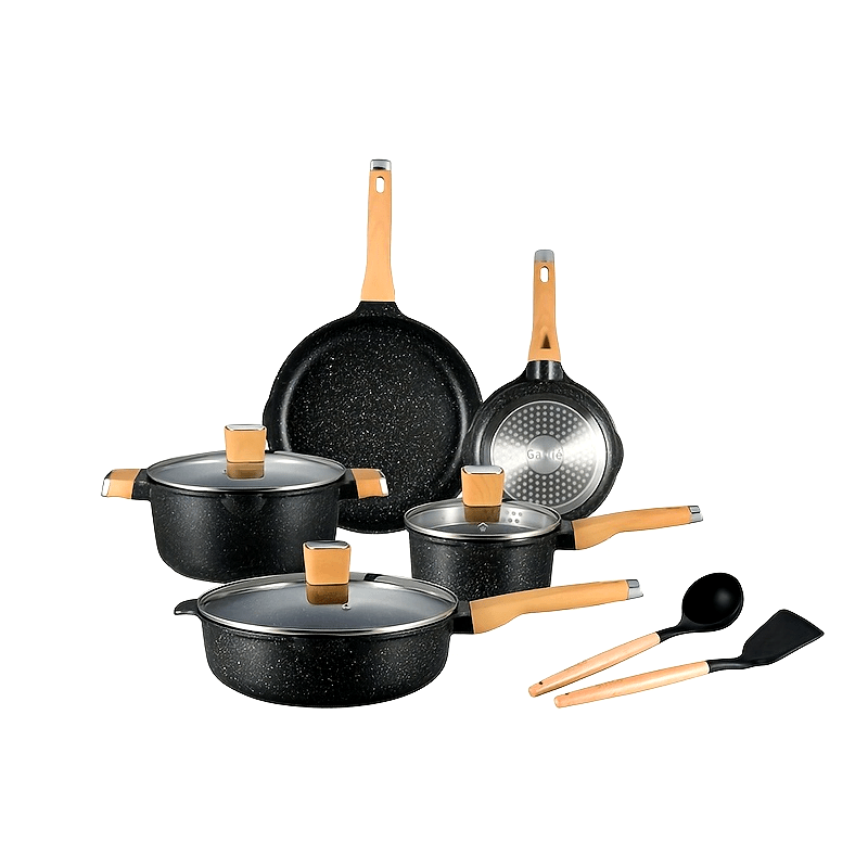 Nonstick Cookware Set 10 Pieces Aluminum Pots Pans with Lids and Utensils