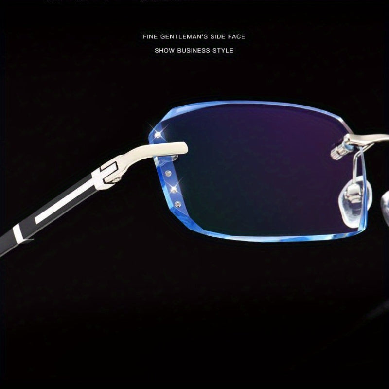 VIGO TR90 Fotochromik O'qish Ko'zoynaklari, Erkaklar va Ayollar uchun Ramkasiz Shaffof Linzalar, Rang O'zgartiruvchi Presbiopiya va Miyopeya Funktsiyasi.