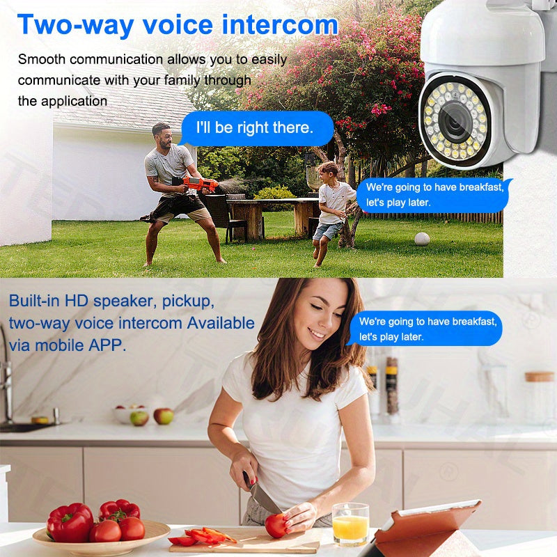 1080p HD Outdoor WiFi Security Camera with Panoramic View Waterproof Motion Detection and Two-Way Audio