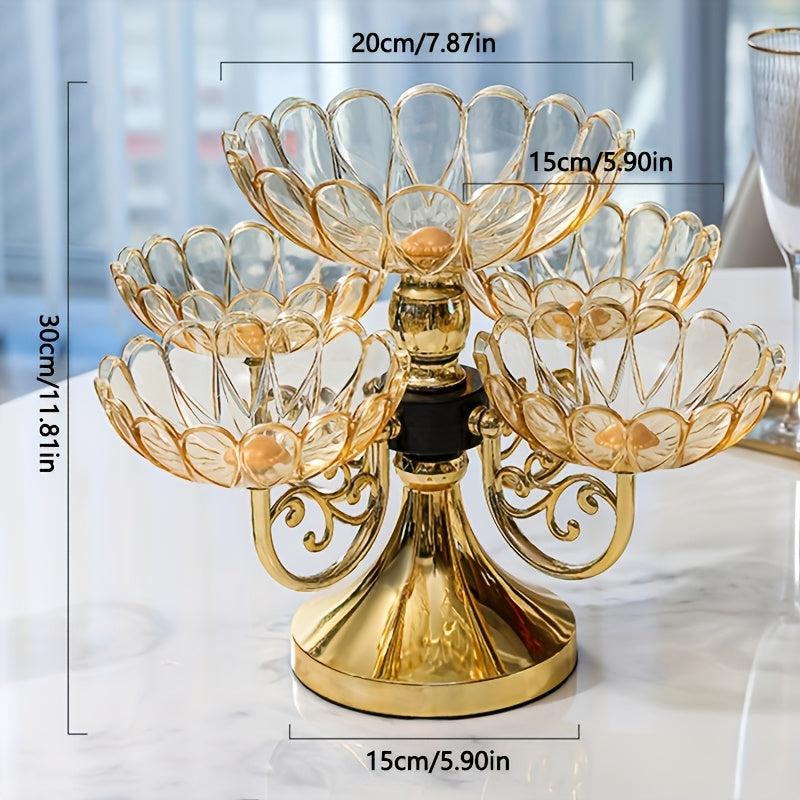 Multi-Layered Plastic Fruit and Snack Serving Tray for Parties and Events