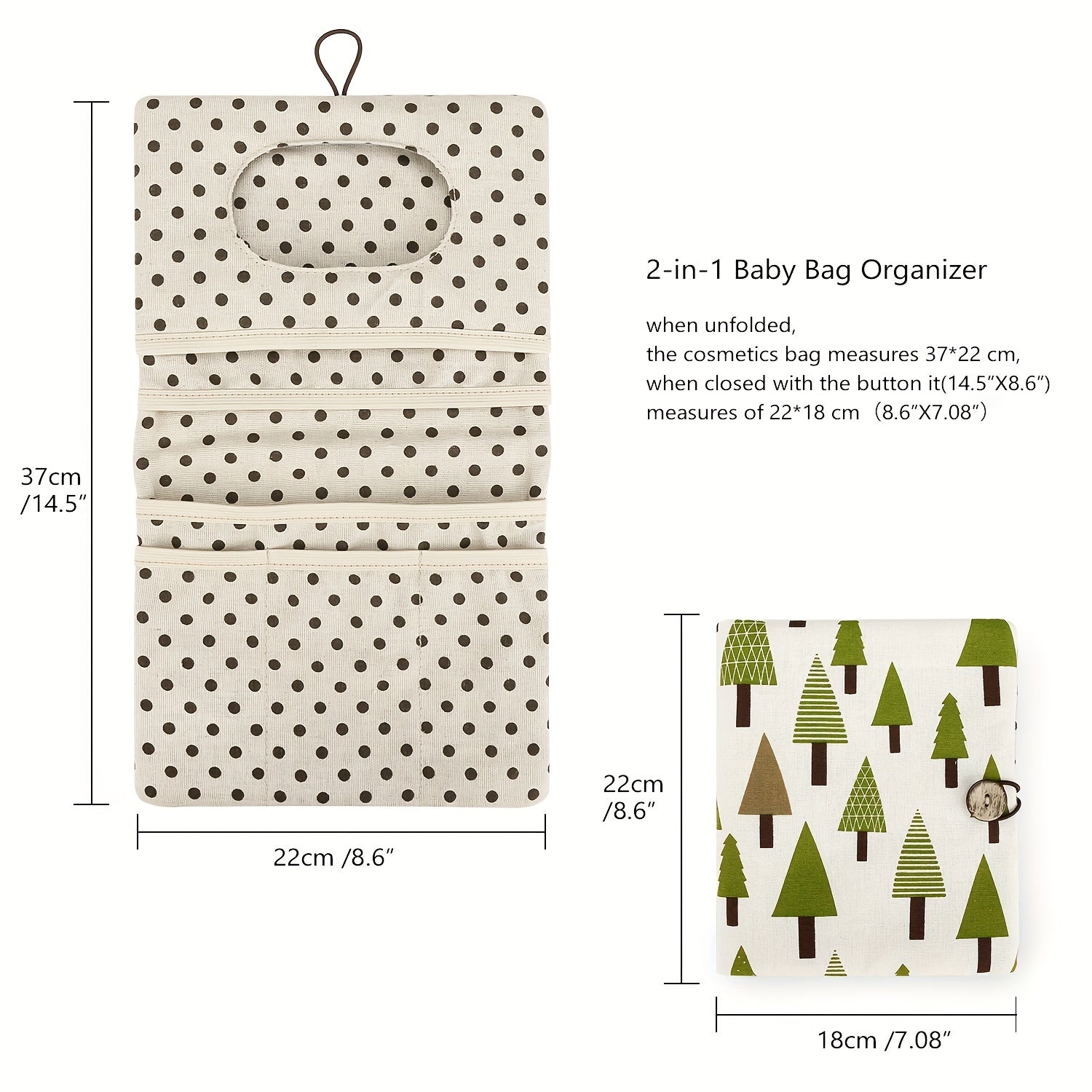 Baby Organizer Portable Toiletry Bag Diaper Storage Pouch for Newborns