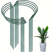 Set of 8 Metal Plant Support Stakes 24 Inches for Indoor Outdoor Peonies Roses Tomatoes