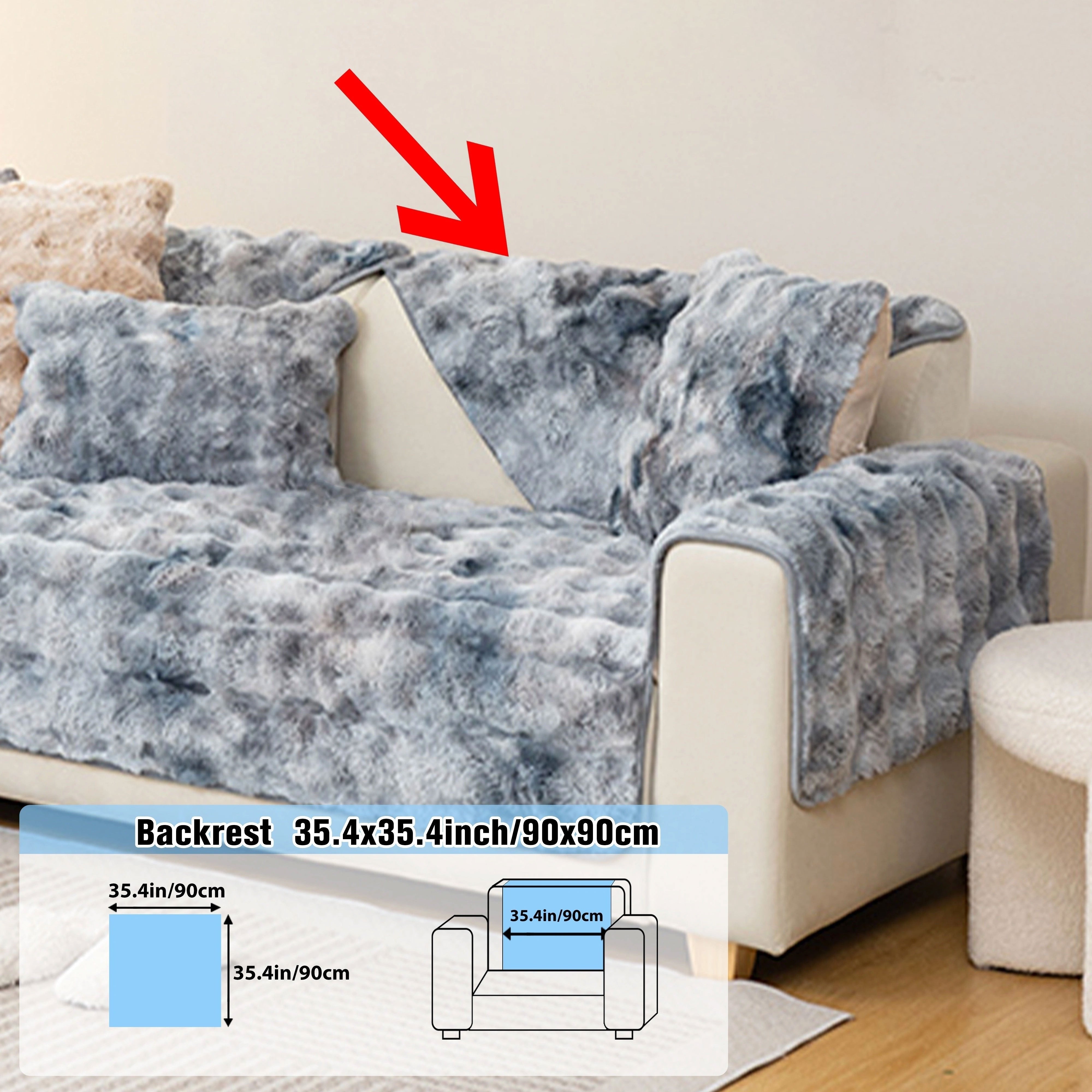 Плюшевое покрытие для дивана на зиму подходит для спальни, гостиной, офиса, домашнего декора