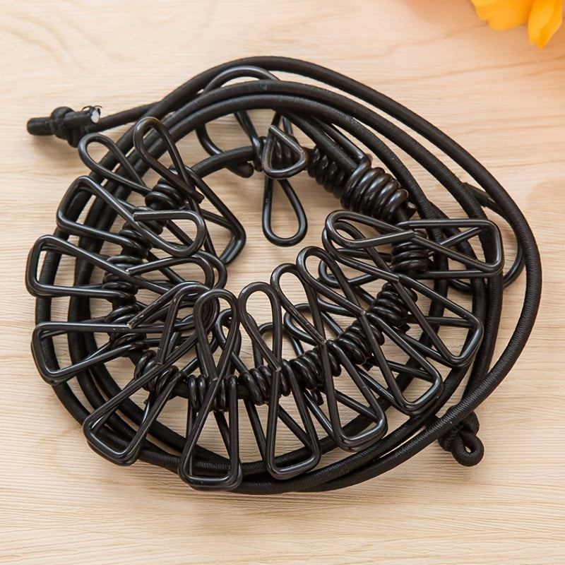 Adjustable Portable Travel Clothesline with 12 Clips Retractable Indoor Outdoor