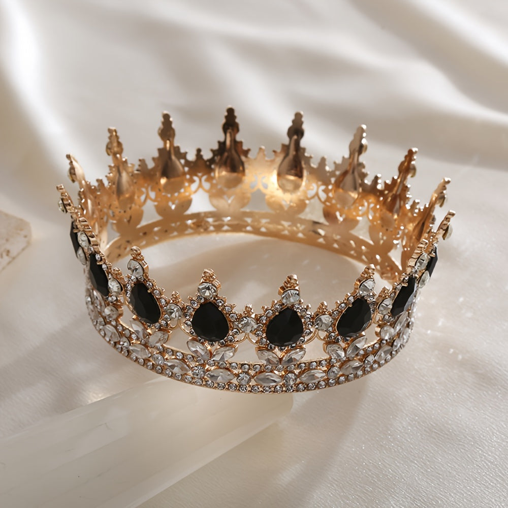 Round Crown Hair Accessory for Princess Bridal Wedding or Birthday