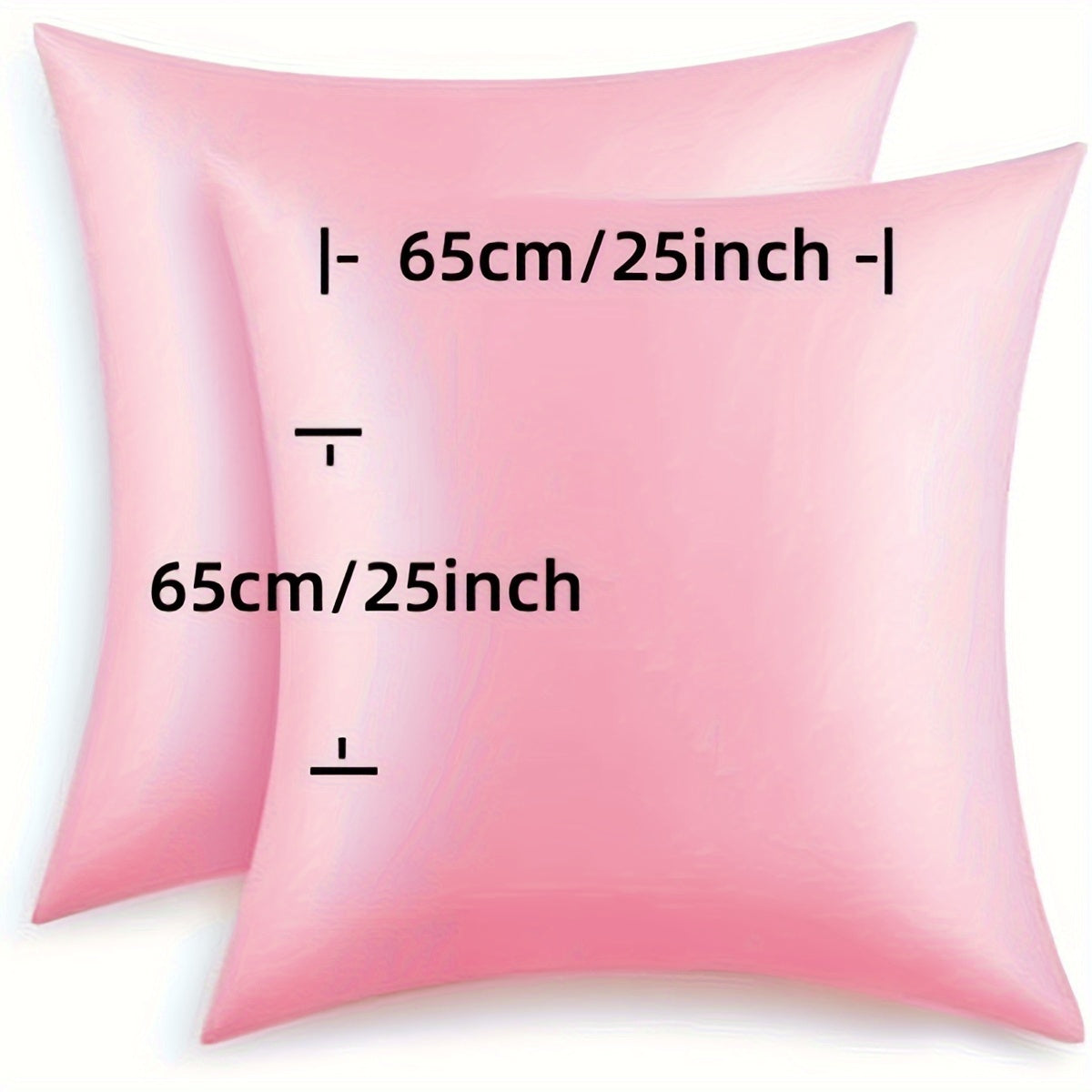 Luxurious Satin Pillowcases Solid Color Zipper Closure Skin-Friendly Hair-Protective