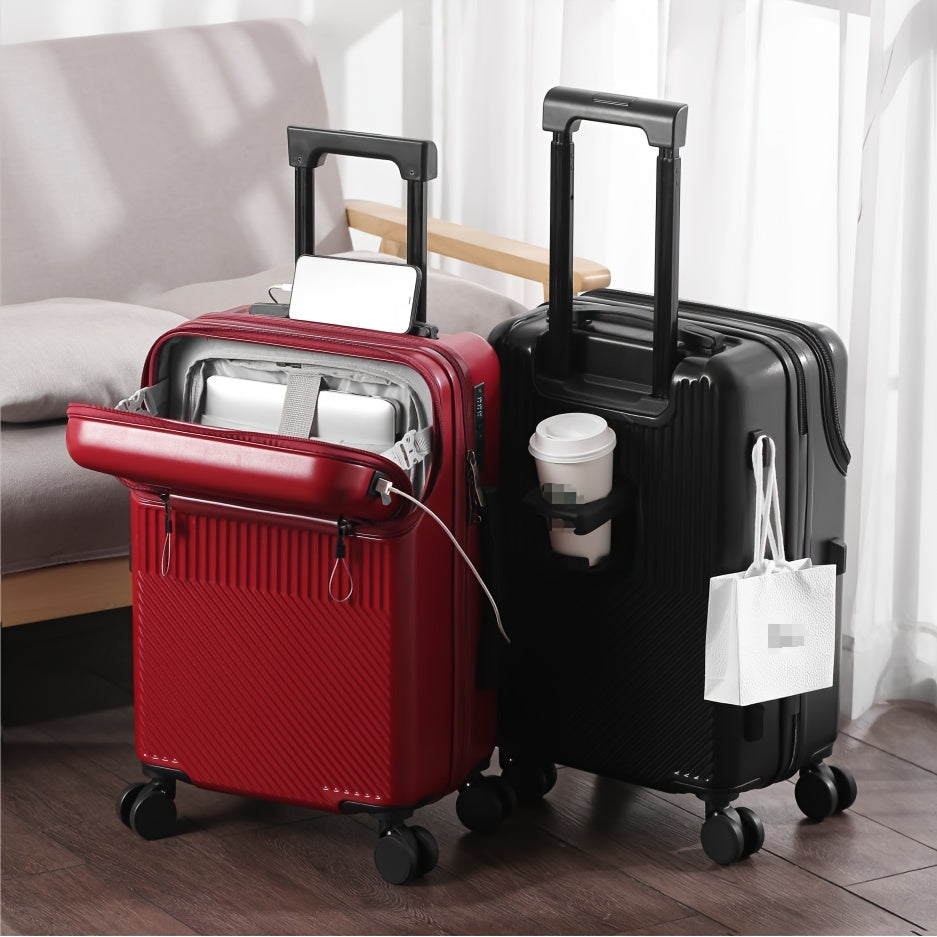 20-Inch Hard Shell Carry-On Suitcase with Spinner Wheels and Retractable Handle