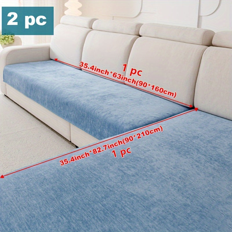 Chenille Sofa Protector Set Non-Slip Scratch-Resistant Machine Washable Pet-Friendly Covers for Armchair Loveseat 3-Seat 4-Seat Sectional