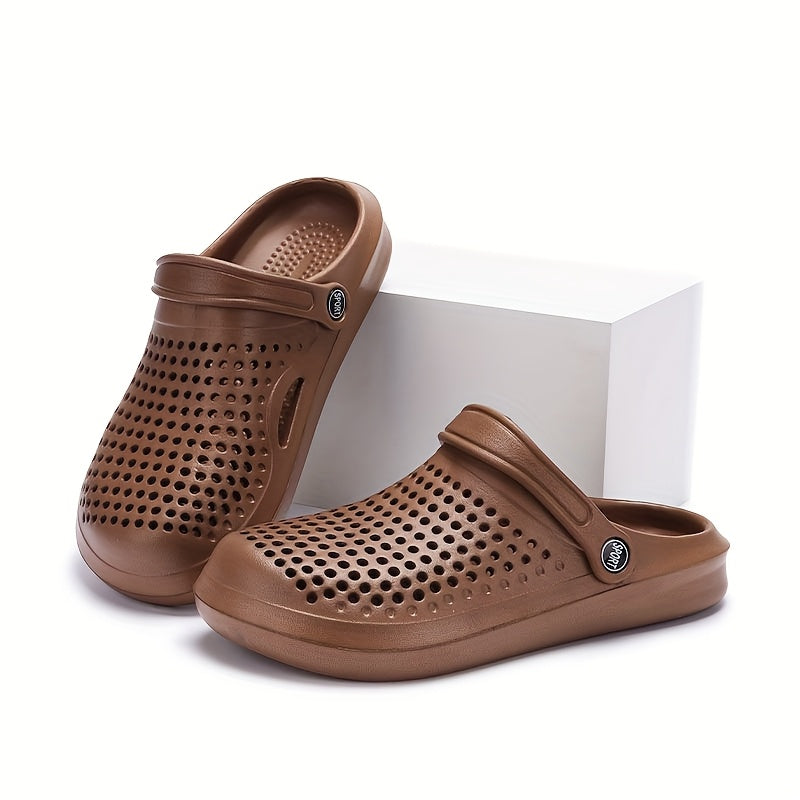Unisex EVA Clogs Breathable Non-Slip Summer Garden Shoes Black Brown Dark Brown