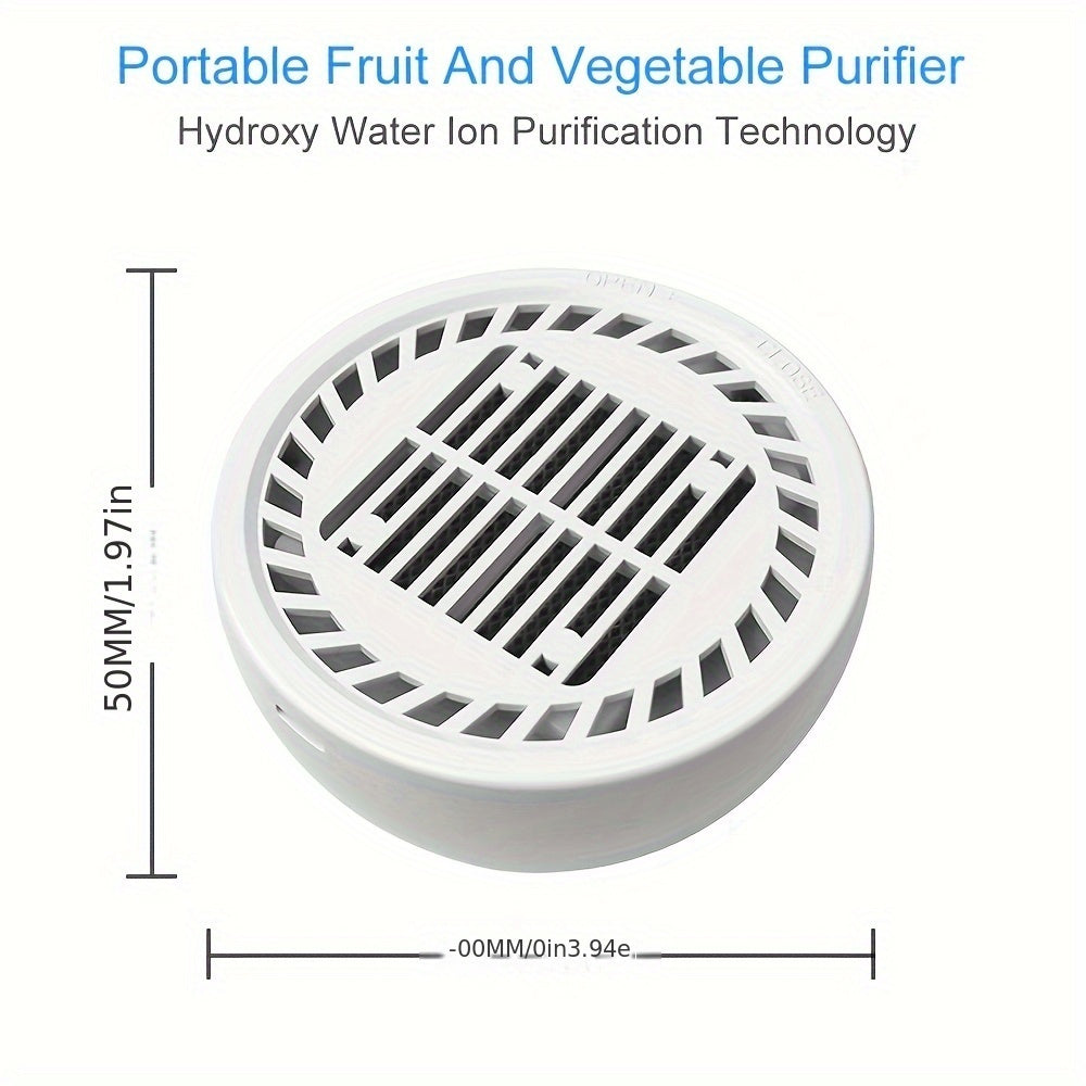 Meva va sabzavotlar uchun portativ vodorod suvi ionizatori - 4000mAh lityum batareyali USB quvvatlanadigan tozalash qurilmasi, yuqori samarali filtratsiya tizimi, oq ABS dizayni, oziq-ovqat uchun xavfsiz