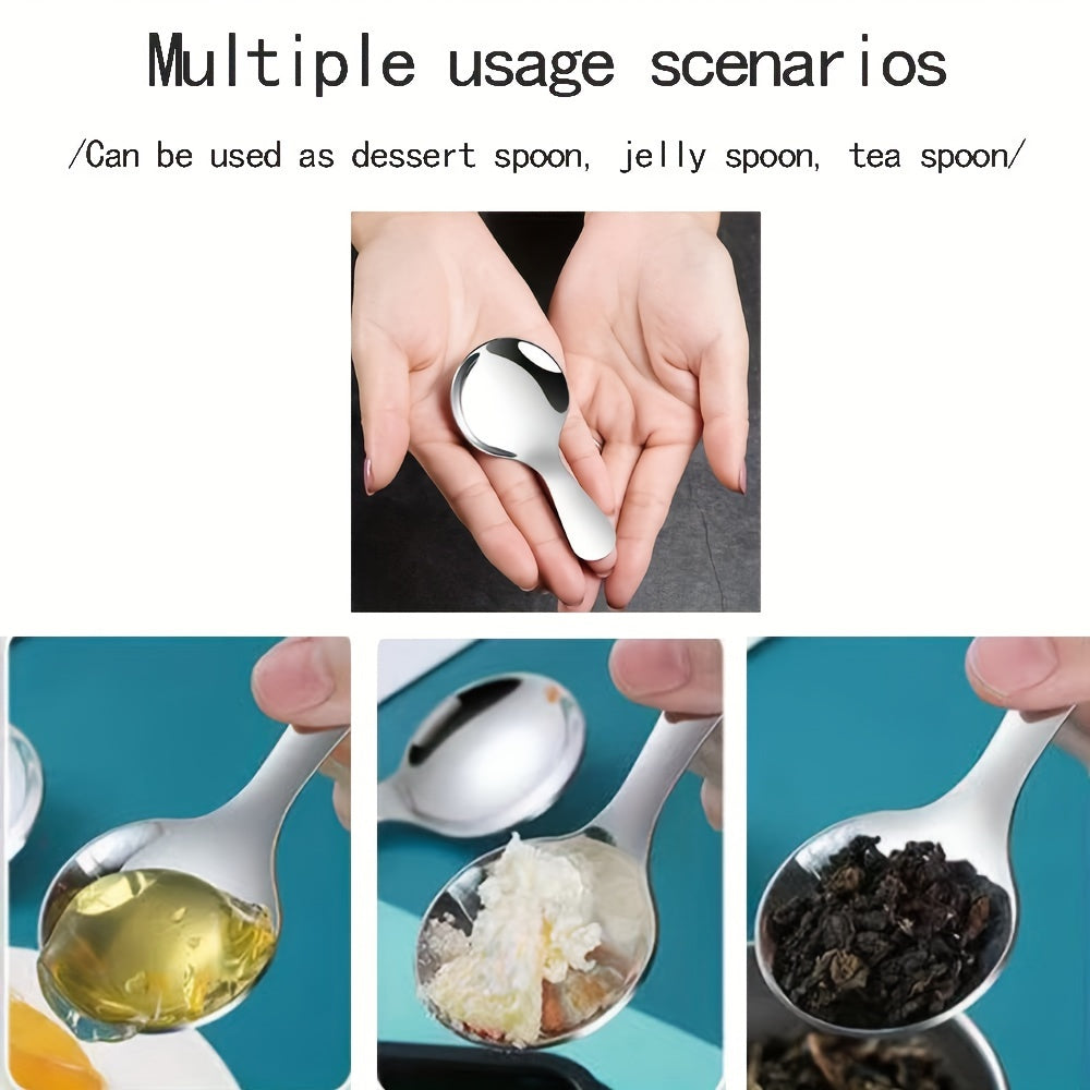 Stainless Steel Mini Spoon with Short Handle for Coffee Tea Condiments