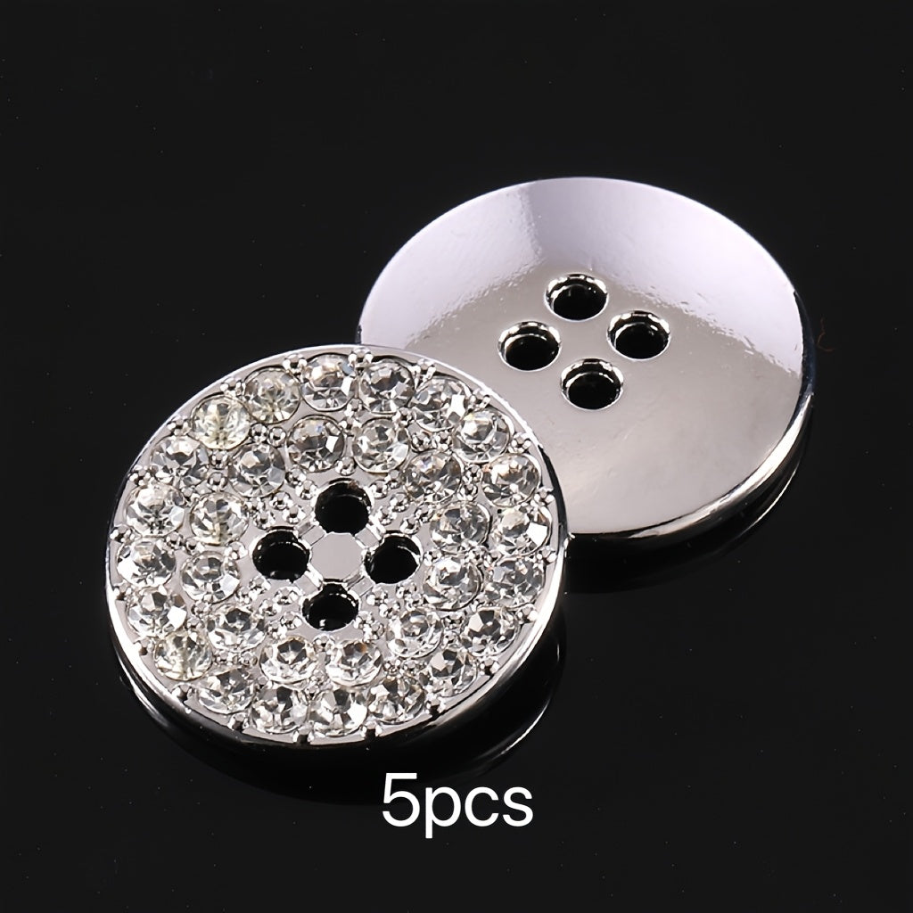 Set of 5 Gold Water Drill Design Buttons for Shirts Jackets and Hats