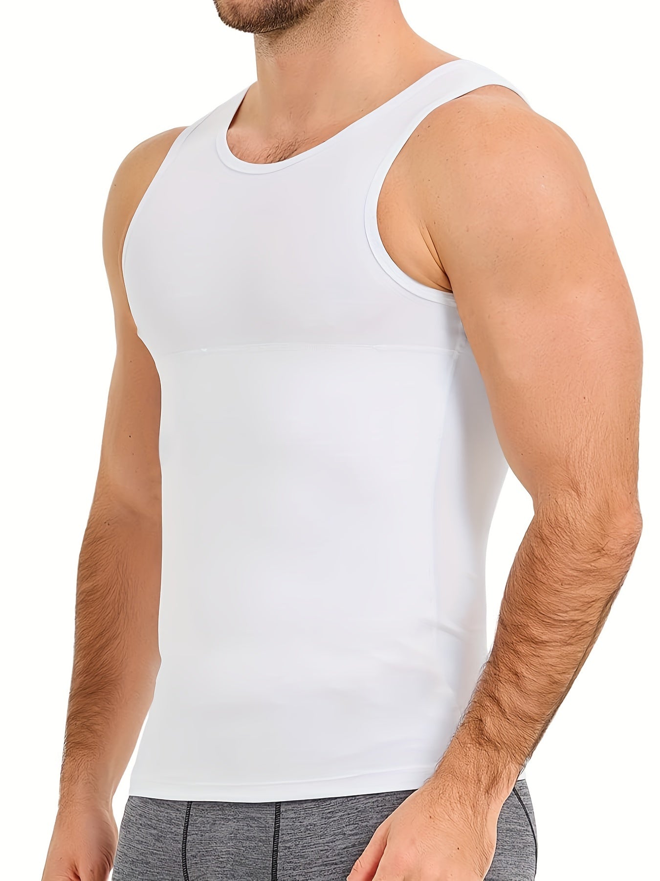 Men's Compression Tank Top Slimming Posture Control Nylon Spandex Sleeveless Vest