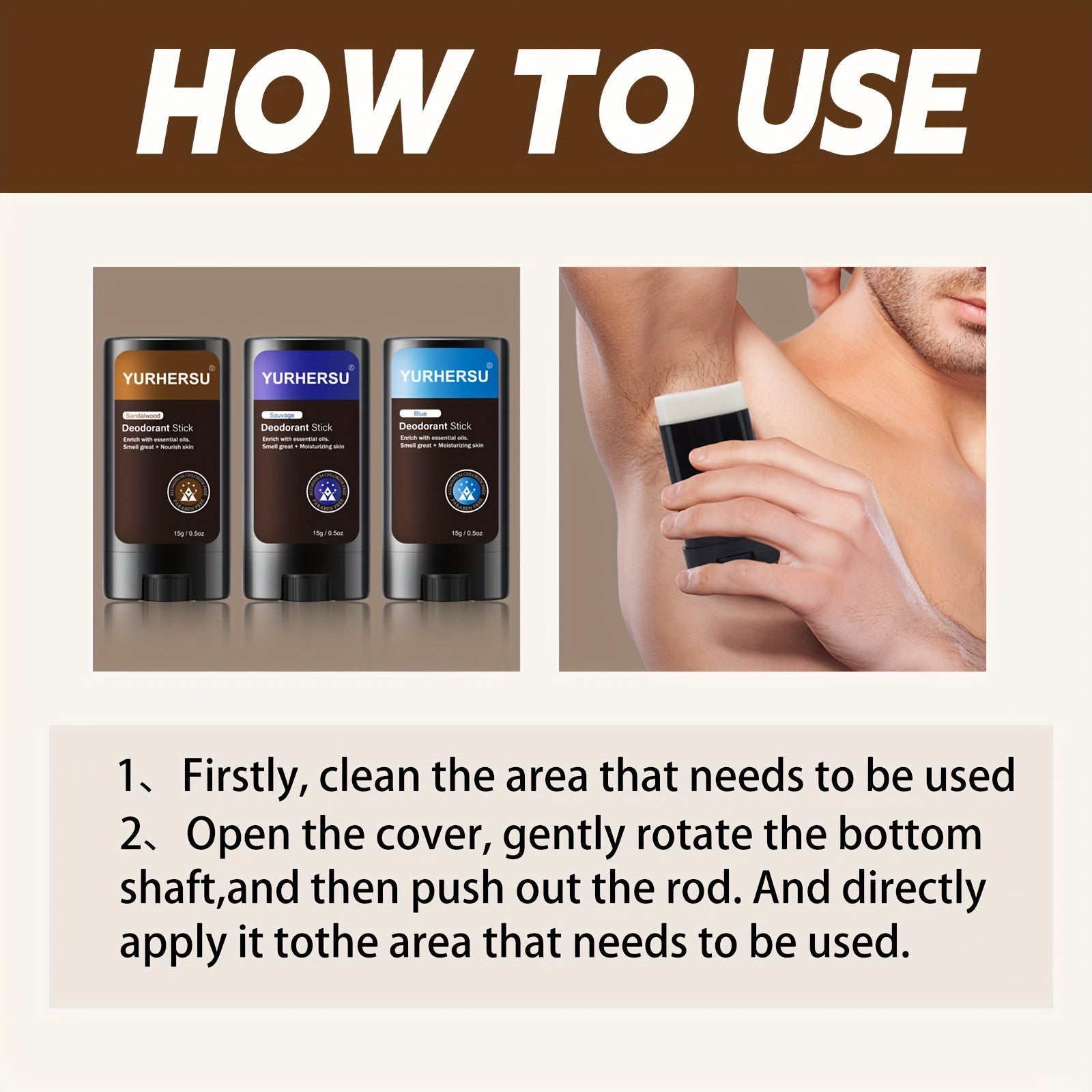 Дезодорант-стик для мужчин 48-часовая защита от запаха Апельсин Мята Зеленый чай Упаковка 3 шт.