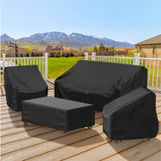 Heavy Duty Waterproof Outdoor Patio Furniture Cover Set for Loveseat, Chairs, and Coffee Table Black