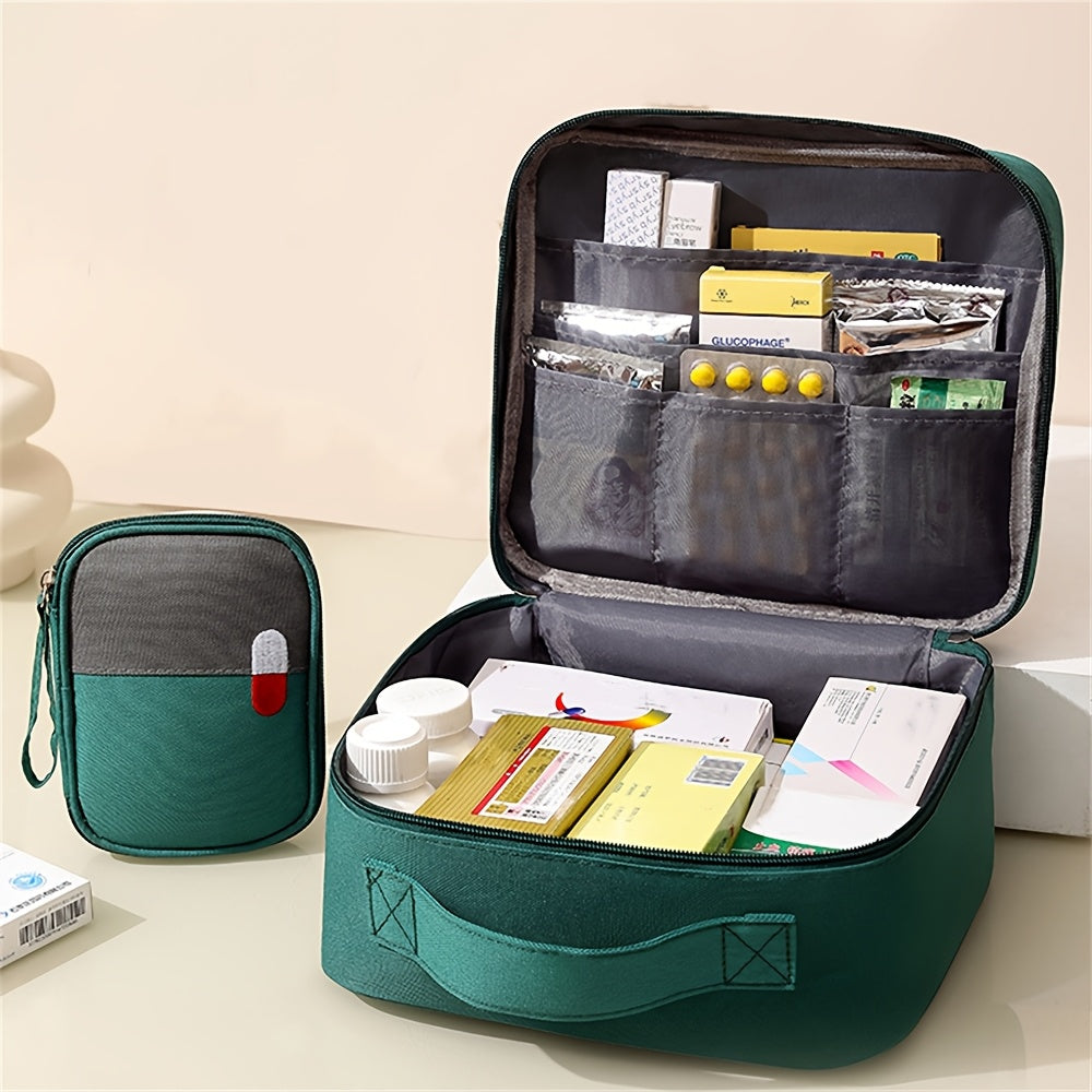 Botiquín de primeros auxilios de poliéster resistente al agua para acampar, senderismo, viajes, compacto, kit médico de emergencia