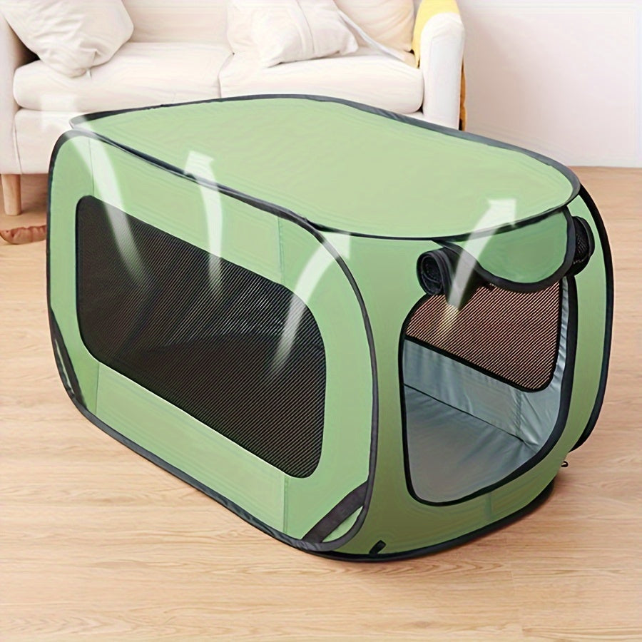 Foldable Pet Cage with Lockable Zipper for Cats and Small Dogs Indoor Outdoor Use