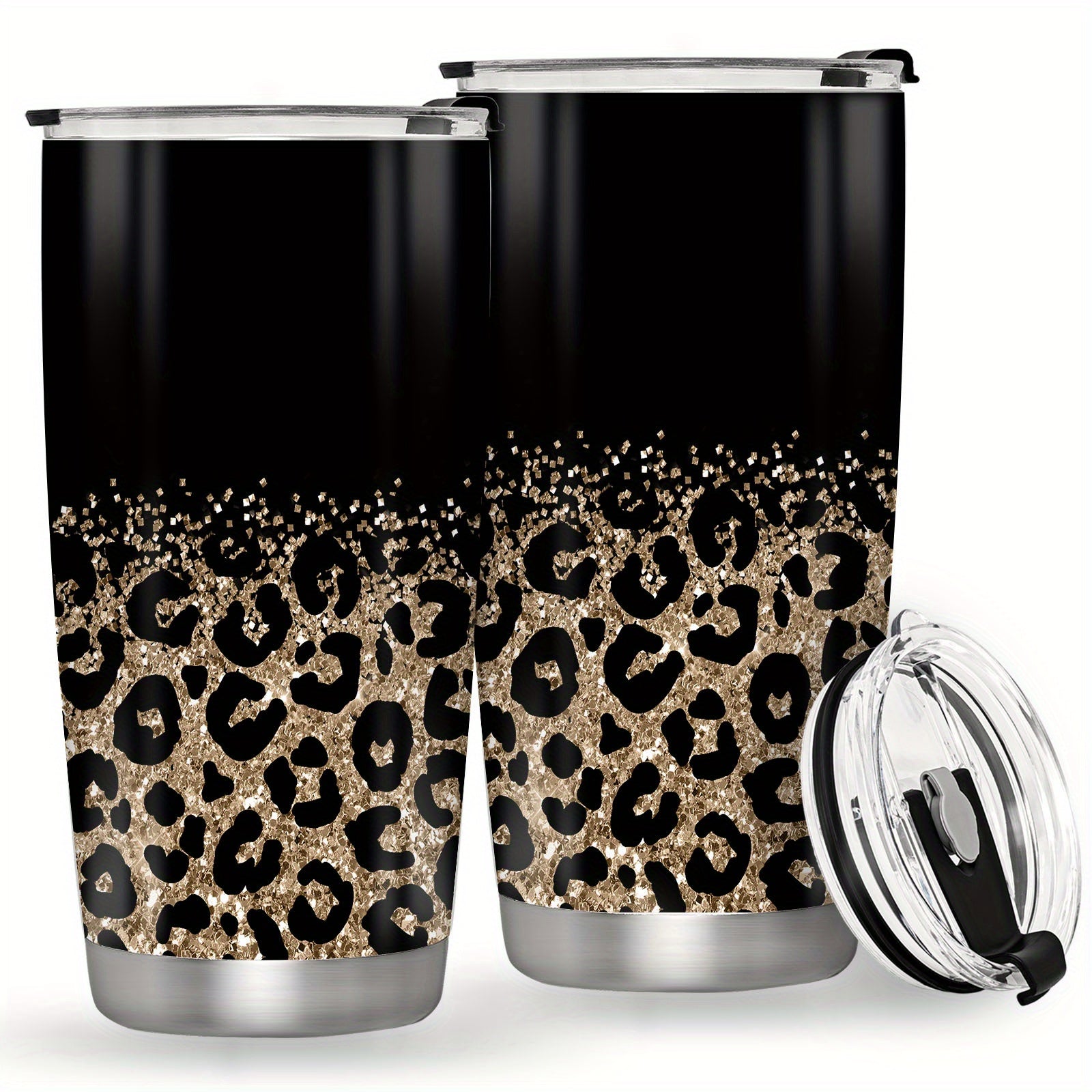 Leopard Print Travel Mug 20oz Stainless Steel Insulated Coffee Cup with Lid