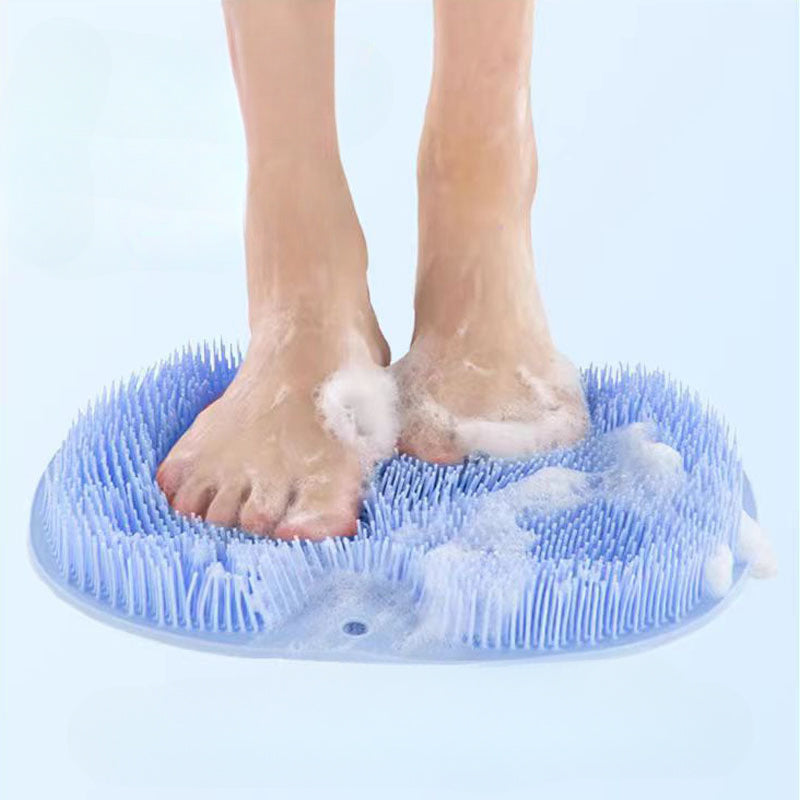 Blue Silicone Foot and Back Scrubber Set for Exfoliating Bath Massage