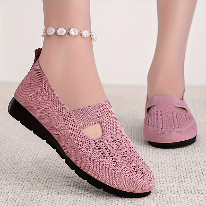 Women's Knit Breathable Mesh Shoes for Casual Walks and All Seasons