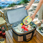 Large Capacity Waterproof Polyester Cooler Bag with Dual Color Options and Carry Handles