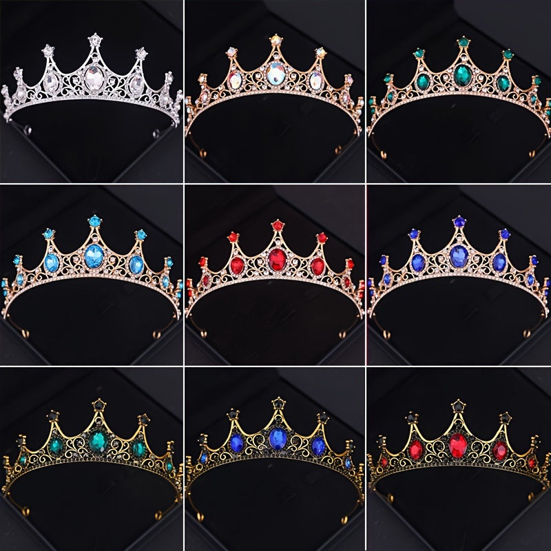 To'ylar va kelinlar uchun rang-barang rhinestones bilan Qirollik qirolichasi taxti