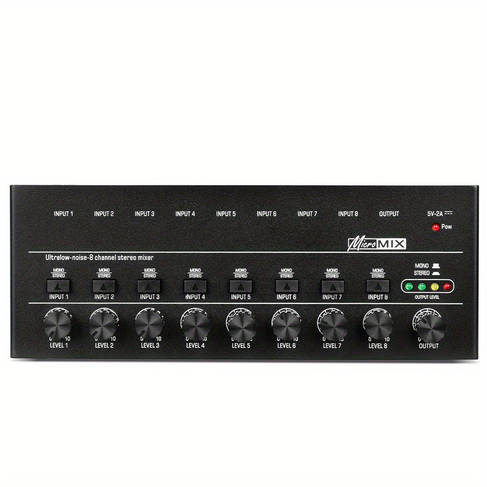 4-Channel Audio Mixer with Ultra Low Noise, Easy Operation, USB Power Supply