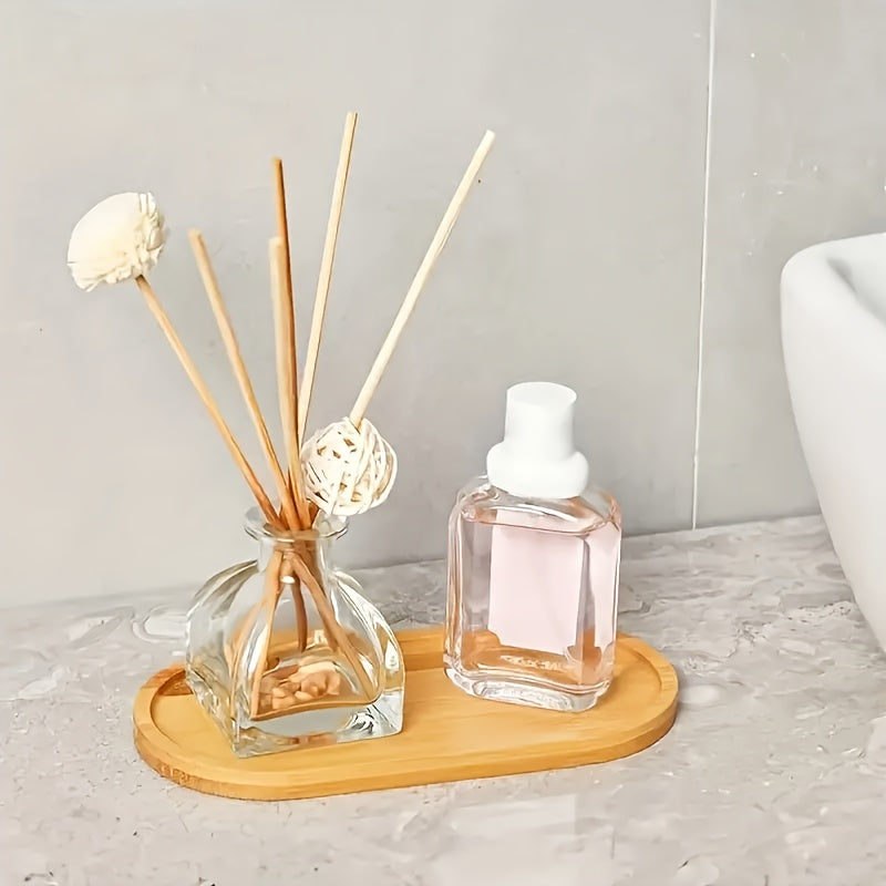 Multi-Functional Bamboo Jewelry and Bathroom Organizer Tray for Countertop Storage