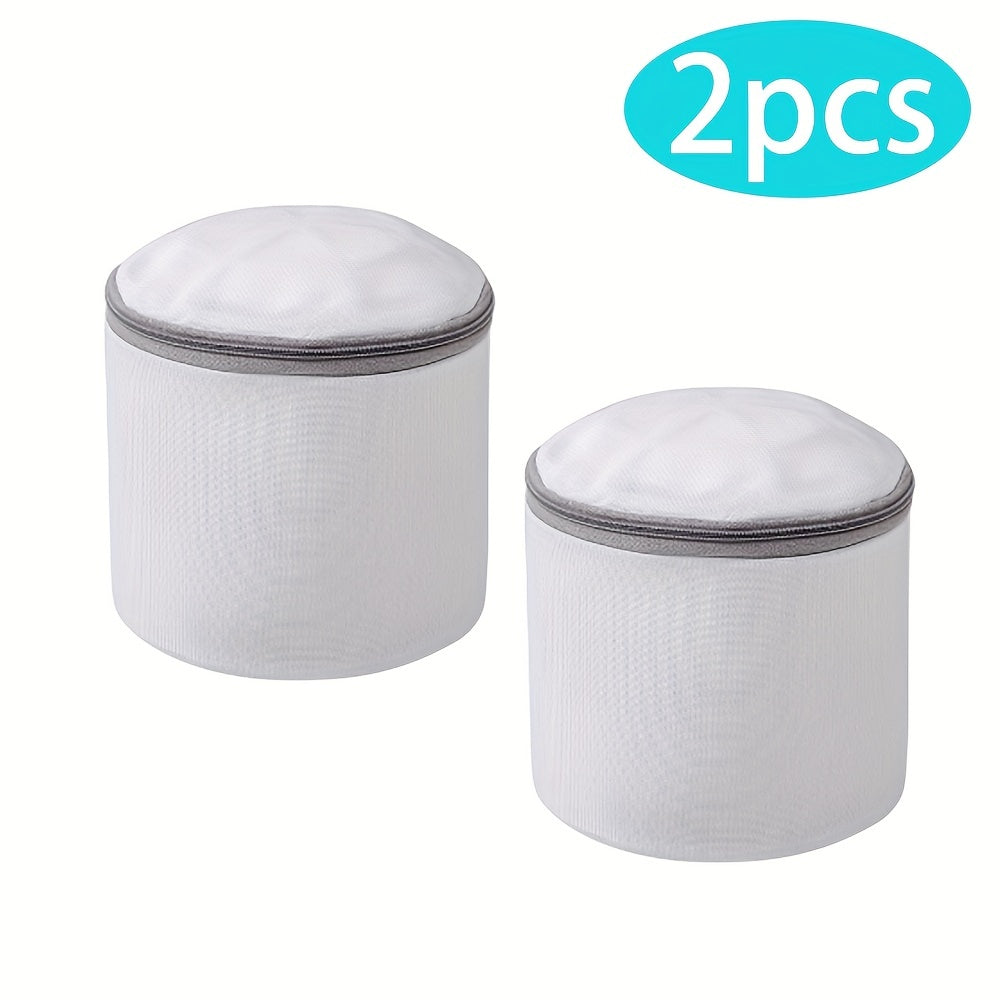 2pcs Fine Mesh Laundry Bags for Bras and Lingerie with Reinforced Zipper and Hanging Loop