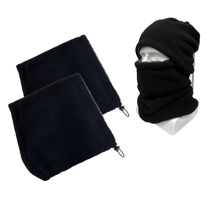Erkaklar uchun issiq bo‘ladigan bo‘yniga o‘raladigan sharf, polyester to‘qilgan, nafas oladigan, shamolga qarshi, fleece bilan qoplangan