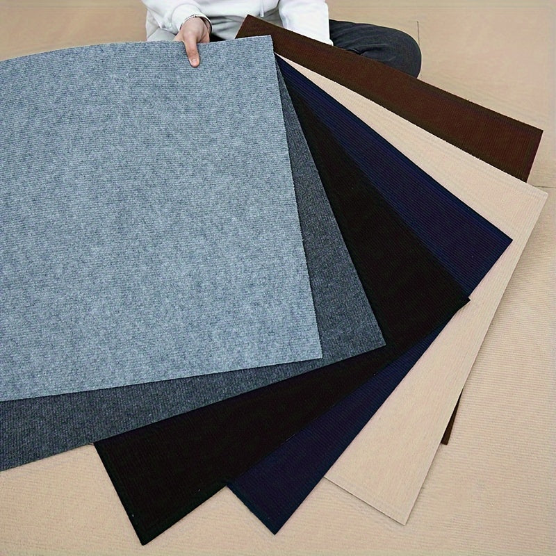 Set of 10 Self-Adhesive Floor Tiles 60x60cm Non-Slip Polyester for Kitchen Bathroom Bedroom