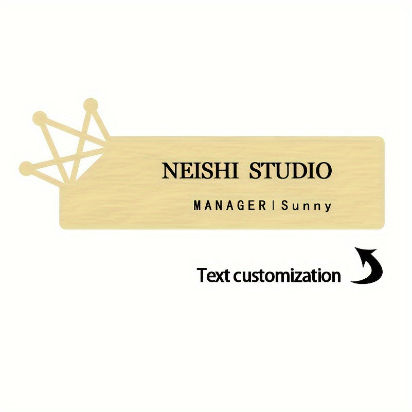 Stainless Steel Name Badge with Custom Engraving and Hollow-Out Design for Office and Retail