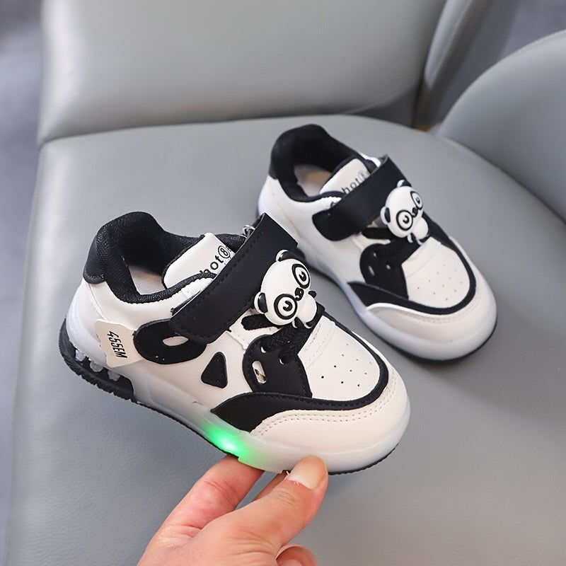 Kids Cartoon Sneakers with LED Lights for Boys and Girls Under 14 All-Season Casual Shoes