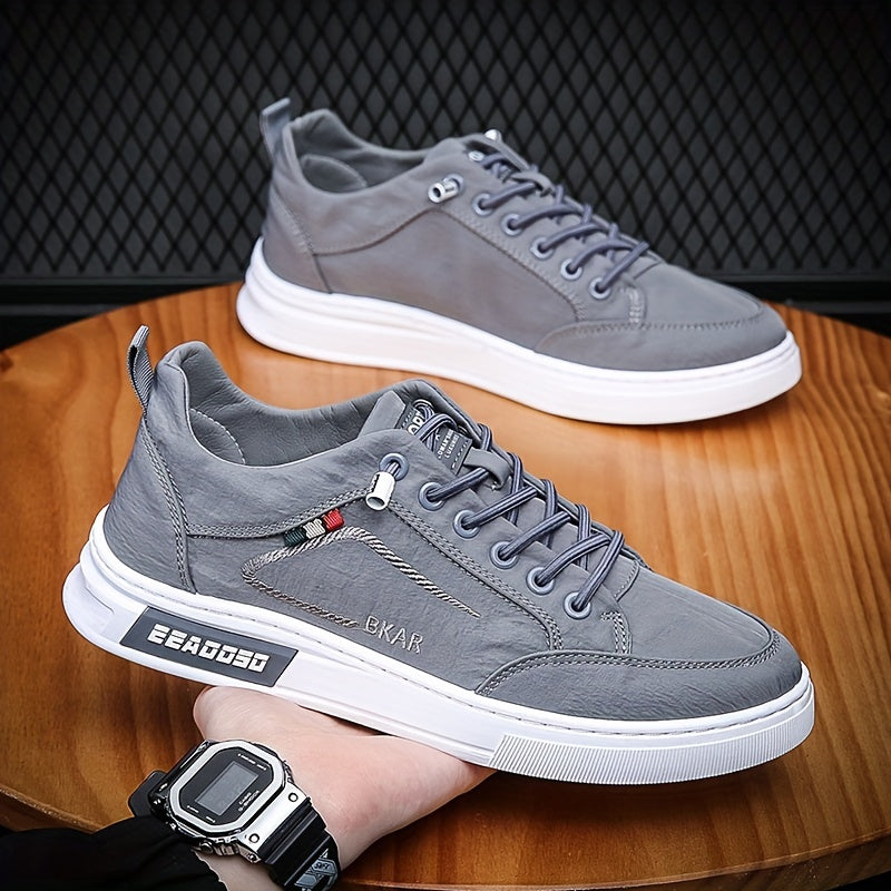 Men's Low Top Skate Shoes Elastic Laces Casual Outdoor Sneakers