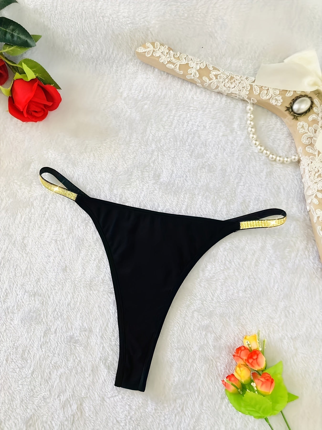 Women’s Lace Lingerie Set with Glitter Bra and Panty