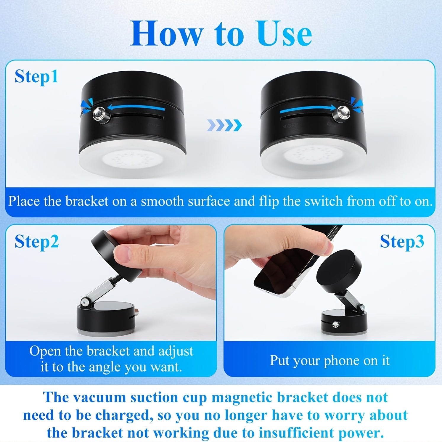 Multifunctional Vacuum Suction Cup Holder for Car Office Glass Home Magnetic Mount