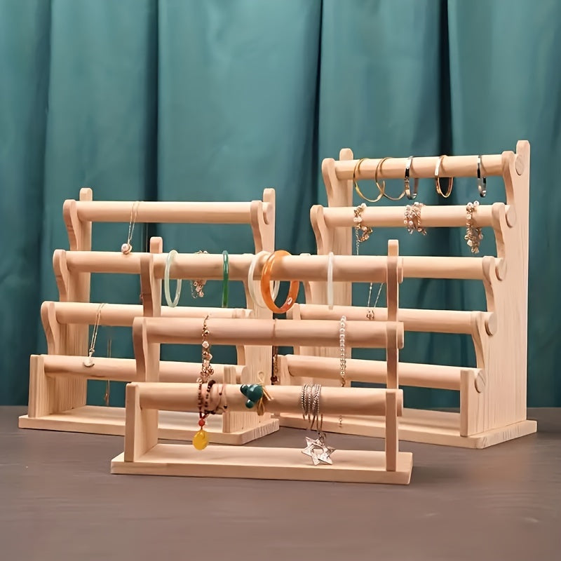 Деревянная подставка для украшений с несколькими уровнями для организации аксессуаров
